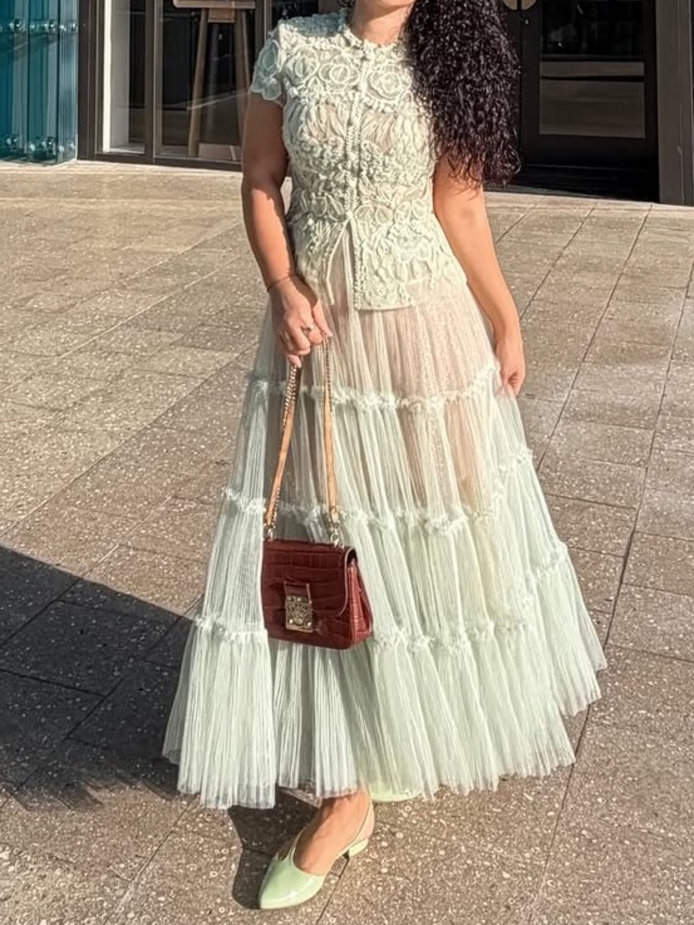 Lace & Tiered Mint set